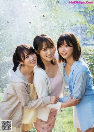 A group of young women posing for a magazine advertisement.
